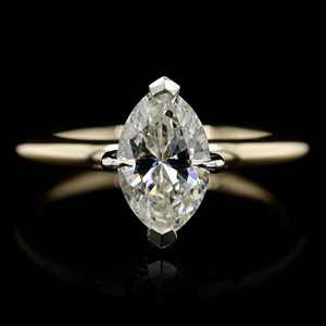 Bague de fiançailles en moissanite taille marquise, argent sterling 925 plaqué or 18 carats, sertie à griffes, bijoux de mariée - Product Image 4