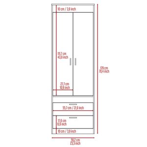 Alabama Armoire One <b>Large</b> Cabinet with Two Drawers Elegant <b>Wardrobe</b> Design - Product Image 6