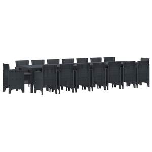 Juego de Comedor de Jardín de 17 Piezas en Antracita PP con Cojines, Colección de Muebles Duraderos para Exteriores - Product Image 1