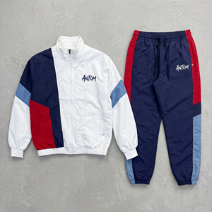 Custom Mens Color Block Tracksuit Set Full Zip Up Windbreaker <b>Jacket</b> Sweatpants Two Piece Athletic <b>Running</b> Suit Wholesale - Product Image 2