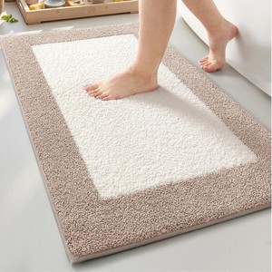 Modern Chenille Bath <b>Mat</b> Rectangle Solid Color Non-Slip Rubber Backing Thick Tufted Home Use Machine Washable - Product Image 6