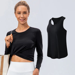Camiseta Deportiva Personalizada para Mujer, Chaleco Deportivo para Correr, Camiseta de Gimnasio de Poliéster con Logotipo, a la Moda - Product Image 6