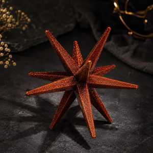 Estrella Merkaba de Cristal Rojo Dorado de 12 Puntas, Ecológica, Feng Shui, Regalo Espiritual, Venta al por Mayor, Pulida - Product Image 6