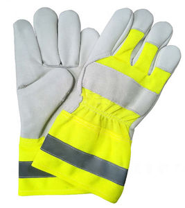 Guantes de Trabajo para Hombre, Doble Palma de Cuero Vacuno, Resistentes, Anti-Corte, de Invierno, para Soldadura, Unisex, Dedos Completos, Industriales - Product Image 2
