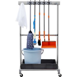 Portautensili da Giardino a Torre con 10 Scomparti e Ganci per Attrezzi da Giardino, Stoccaggio Mobile, Facile Organizzazione - Product Image 1