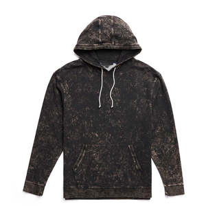 Ensemble de survêtement 2 pièces en molleton coupe régulière, style pull, imprimé et délavé, 100% coton, coupe-vent, pour l'automne - Product Image 1