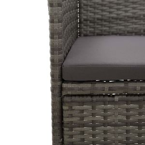 Set of 2 <b>Grey</b> Poly Rattan and Steel <b>Frame</b> Chair Medium Patio Furniture - Product Image 6