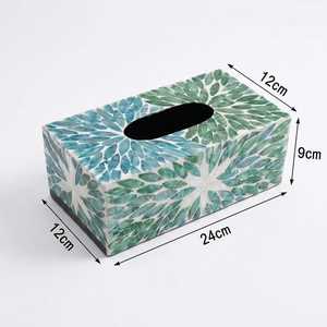 Wholesale Quality Classic Square Mother Pearl <b>Tissue</b> Boxes Mosaic <b>Pattern</b> Design Eco-Friendly Free Standing Decorative <b>Paper</b> - Product Image 5