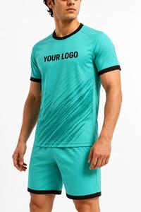 Ensemble de maillots de football unisexe, col en V, manches courtes, impression par sublimation, respirant, anti-transpiration, polyester, coupe athlétique - Product Image 5