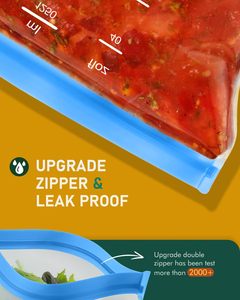 ถุงแกลลอนแบบตั้งได้ ปลอดภัยสำหรับเครื่องล้างจาน ป้องกันการรั่วซึม ใช้ซ้ำได้ ถุงแช่แข็งขนาดใหญ่ ใช้ซ้ำได้ ปราศจากพลาสติก BPA - Product Image 3