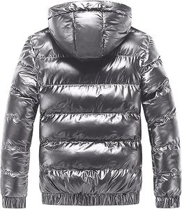 Winter Coated Canvas Glossy <b>Men</b> Puffer <b>Jacket</b> Custom Logo Waterproof Streetwear Outerwear High Quality Glossy Shiny <b>Jackets</b> - Product Image 5
