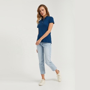 Polos de algodón Premium de corte atlético para mujer, patrón sólido, estilo corto informal, deportes de golf, precio al por mayor - Product Image 5