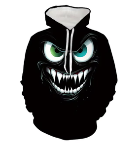 Nouveauté Basics Solid Custom Monster Face 3D Print Hoodie Homme Polyester Pullover Graphic Streetwear Vente en Gros Sublimation - Product Image 6