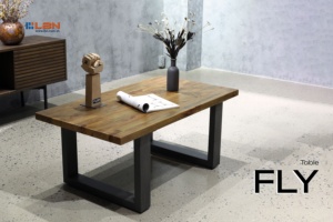 Woodwork Premium Solid Wood Acacia <b>Live</b> <b>Edge</b> Dining <b>Table</b> Matte Powder Coated Metal Legs Strong Durable Design 4 Person - Product Image 3