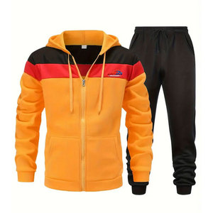 Chándales Deportivos de Manga Larga con Capucha, Color Sólido, Ropa Informal, Transpirable, con Diseño de Logotipo para Chándales de Gimnasio - Product Image 1