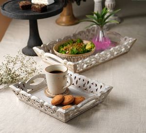 Plateau rectangulaire en bois à motif de manga Antique, décoration dorée - Product Image 6