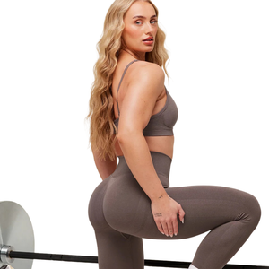 Womens High Waist Seamless Sculpting <b>Leggings</b> <b>Brown</b> Stretch Gym Yoga Workout Fitness Training Activewear Soft Fit - Product Image 4