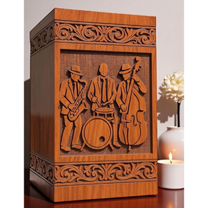 Personalized Handcrafted Wooden Urn: Engraved Jazz Band Memorial Memorial Keepsake by AYAANS - Product Image 3