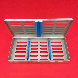 Caja de Esterilización para Instrumental Dental, Casetes para 7,8 Instrumentos, Acero Inoxidable de Alta Calidad, Accesorios de Silicona Resistentes al Óxido, Azul, Rojo, Verde, Gris - Product Image 3