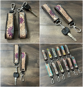 Llavero de Cuero Vacuno Hecho a Mano Personalizado al por Mayor, Anillo para Llaves Personalizado para Regalo, Accesorios, Llaveros de Lujo para Automóvil Unisex - Product Image 3