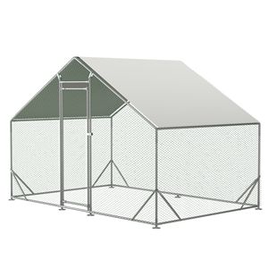 Pollaio Grande in Metallo Impermeabile con Recinto per Galline e Pollame, Gabbia per Conigli e Anatre, Recinto per Animali Domestici con Rete Zincata - Product Image 1