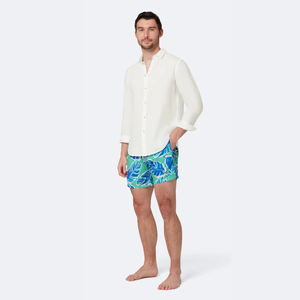 Men’s Tropical Print Swim <b>Shorts</b> Quick Dry Green Blue Beach <b>Shorts</b> Custom Logo - Product Image 3