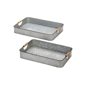 Galvanized Serving <b>Tray</b> With Prime Quality Hotel And Kitchenware Food <b>Snacks</b> Tea Coffee Chocolates Dessert Serving <b>Tray</b> - Product Image 1