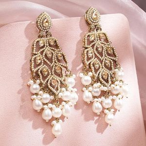 Pendientes de Araña Chapados en Oro Vintage con Perlas Colgantes para Mujer, Joyería de Boda, Compromiso, Festividades, Moda Femenina - Product Image 4