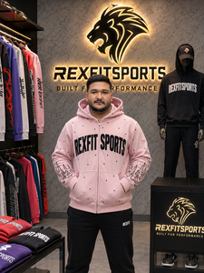 Sweat à capuche rose personnalisé pour homme, coupe oversize, style streetwear, imprimé flamme, fermeture éclair intégrale, fabricant de marques privées - Product Image 1