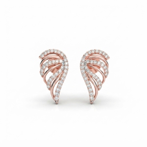 Diamond Clover Stud <b>Earrings</b> 9K Rose Gold 0.36ct IGI Certified Women Classic Engagement Party Wedding Anniversary Gift - Product Image 5