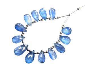 Cyanite naturelle faite à la main perles à facettes bleu pierre lâche pendentif brins haute qualité 6mm 8mm bleu goutte forme Kyanite pierre précieuse - Product Image 1