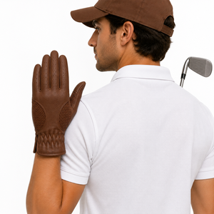 Gant de golf en cuir véritable de qualité supérieure pour homme, main droite, paume respirante en mesh, fermeture à enfiler, durable, séchage rapide, respirant - Product Image 3