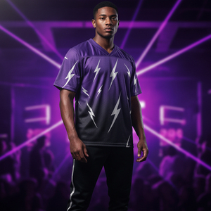 Blank American Football Jersey High Elasticity Breathable Gridiron Uniform Set <b>Men</b> Custom Embroidery Mesh Jersey Supplier - Product Image 2