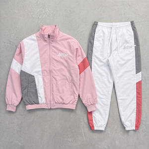 Custom Mens Color Block Tracksuit Set Full Zip Up Windbreaker <b>Jacket</b> Sweatpants Two Piece Athletic <b>Running</b> Suit Wholesale - Product Image 1