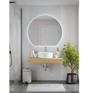 Top 2 Years Warranty <b>Touch</b> <b>Switch</b> Wall Hanging Modern LED Mirror Online Technical Support Organic round shape Mirror New - Product Image 4