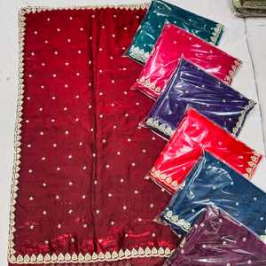 Saree en soie d'organza pur avec fil Zari paillettes travail pièce de chemisier long de style indien pour les femmes pour les mariages et les fêtes. - Product Image 1