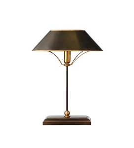 Lampe de table en métal Midnight Arc avec abat-jour conique large, artisanat en fer de qualité supérieure, éclairage d'ambiance chaleureux pour les espaces de vie de luxe - Product Image 2