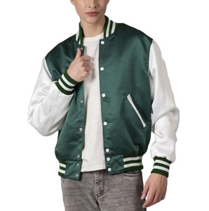 Service OEM 2025 – Nouvelle Veste de Baseball en Satin Respirante Personnalisée Style Urbain Boutonnée pour Hommes - Product Image 3