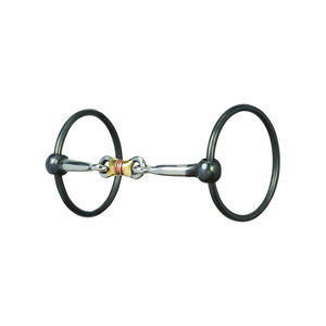 Mors de cheval en acier inoxydable avec incrustation de cuivre, embout à double articulation pour l'équitation - Product Image 1