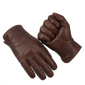 High Quality Genuine Leather Full Finger <b>Touch</b> <b>Screen</b> Breathable Non-Slip Windproof Hook Loop Closure Winter Motorcycle <b>Gloves</b> - Product Image 5