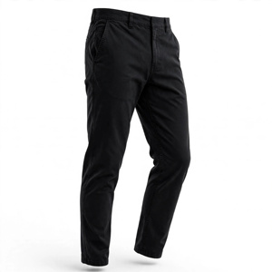 <b>Men's</b> Black Oxford Cotton Pants Breathable Stonewashed Straight Fit Button Fly Anti-Wrinkle <b>Summer</b> <b>Trousers</b> - Product Image 3