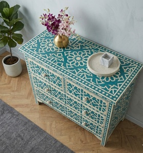 Cómoda Moderna Hecha a Mano con Incrustaciones de Hueso, Gabinete de Gran Capacidad con Aspecto de Mármol, Caja de Almacenamiento para Sala de Estar o Dormitorio - Product Image 4