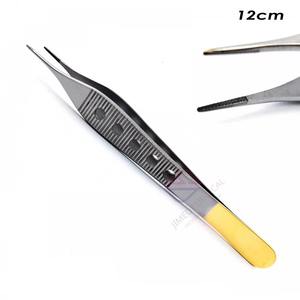 Pinces à tissus Adson de précision en acier inoxydable 4,75 po, pointes dentelées délicates, manuelles, certifiées CE pour la chirurgie plastique, haute qualité - Product Image 2