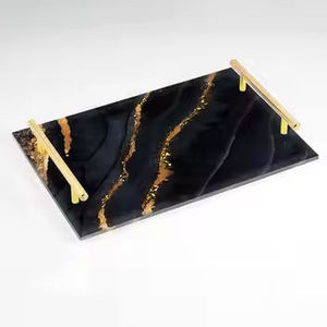 Enamel Finished Home Hotel Food And Drinks Serving use metal <b>Tray</b> With handle - Product Image 2
