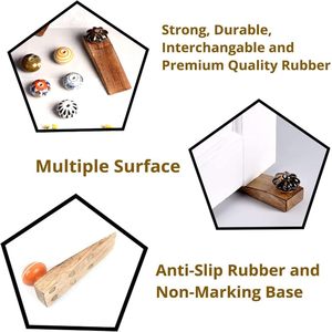 Tope de puerta decorativo de cerámica y madera con diseño de melón grande y hoja dorada, herraje vintage resistente para muebles - Product Image 3