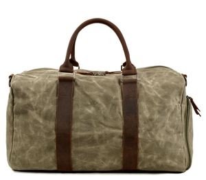 Sac de voyage vintage imperméable, sac de sport en cuir tendance avec fermeture éclair, sac de week-end, sac de sport - Product Image 2
