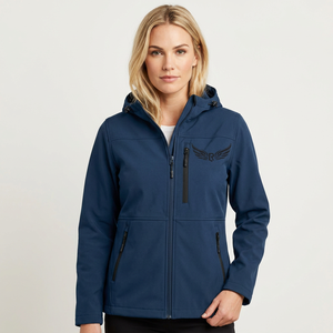 Veste imperméable à capuche pour homme, couleur unie, fermeture éclair, vêtement d'extérieur décontracté pour l'automne, bleu foncé, en polyester - Product Image 5