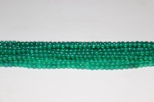 Cuentas redondas de ónix verde para fabricación de joyas, cuentas lisas de ónice verde, para hacer joyas - Product Image 3