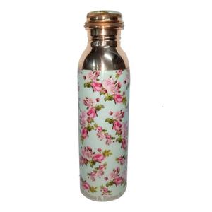 Botella de agua de cobre de 1l de alta calidad, artesanía india única con diseño elegante, tapa térmica superior duradera para PC, artículo decorativo para el hogar - Product Image 1