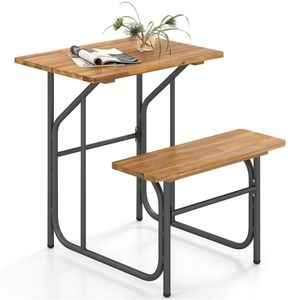Set Tavolo e Panchina da Esterno in Legno di Acacia Monofacciale, Design Unico Combinabile per Picnic e Set da Giardino - Product Image 1